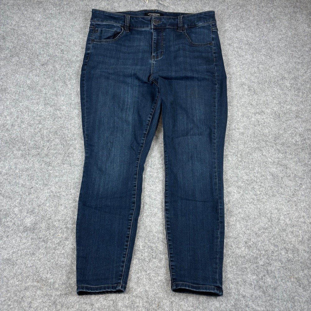 Liverpool High-Rise Ankle Jeans Womens 18W Dunmore Dark Blue Skinny LY2100F64